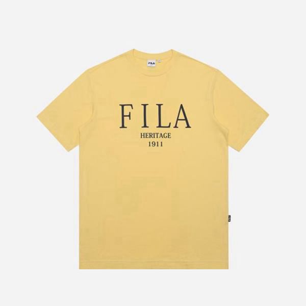 Fila Heritage Rugby S/S Men's T-Shirts - Yellow,NZ 140-9427